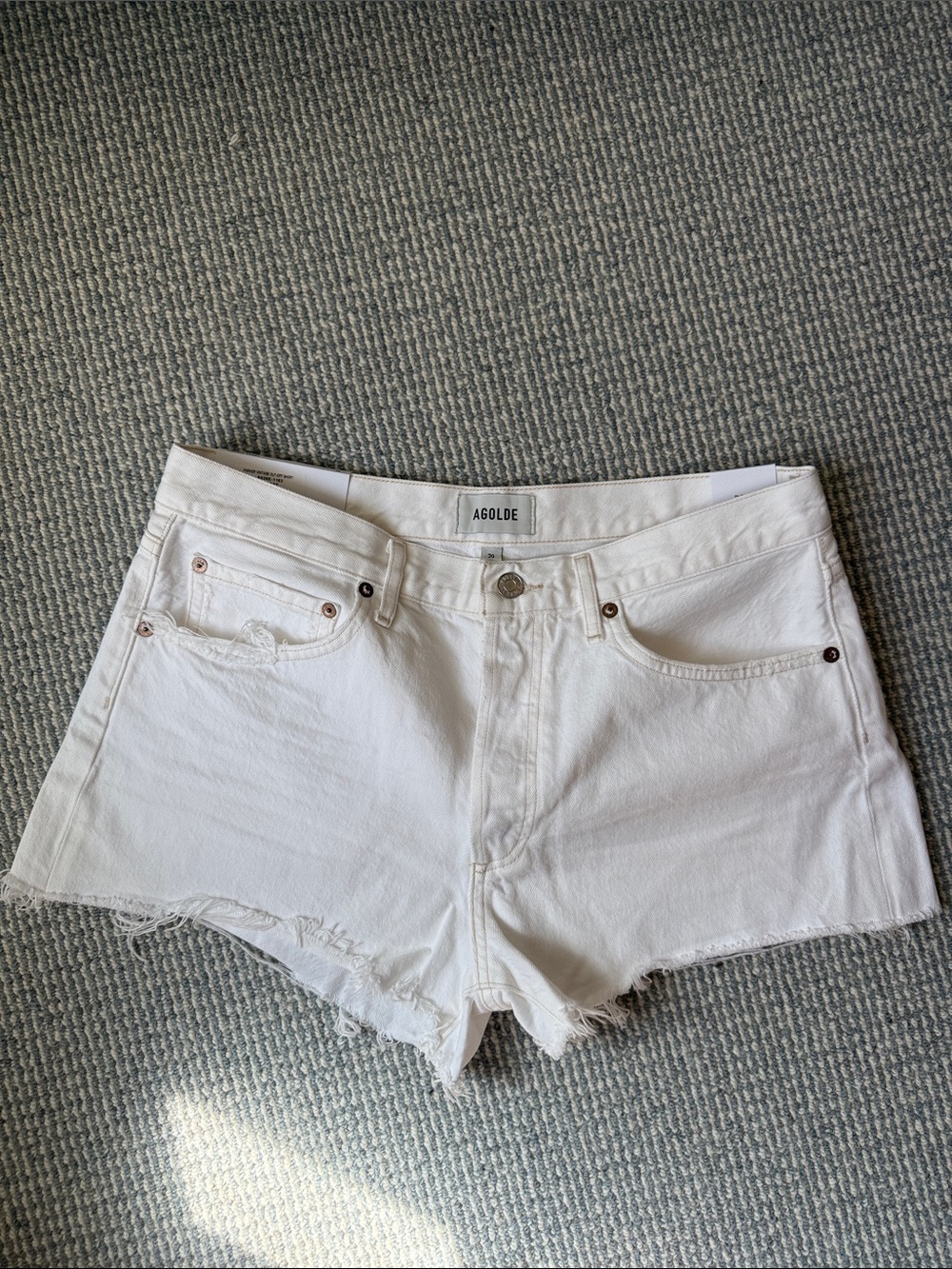 Agolde Parker Vintage White Cutoff Shorts - Size 29